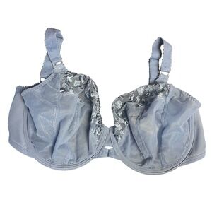 Elomi Namrah Underwire Plunge Bra Seaweed Blue Leopard Print 32K US 32H UK